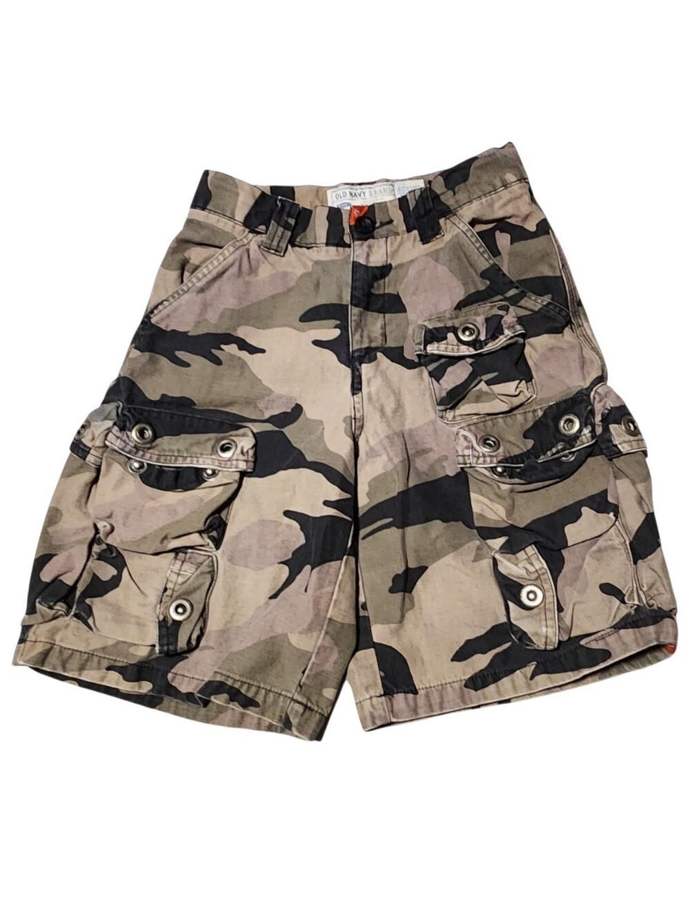 Vintage Y2K Old Navy Boys Camo Cargo Shorts Size 7 Camouflage Pockets 2005 - Picture 1 of 12